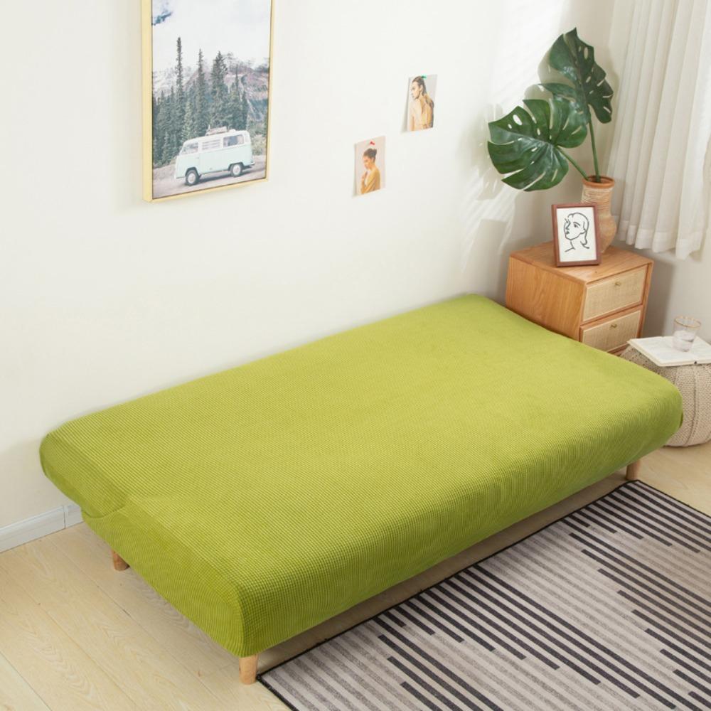 Japanese Style Stretchable Waffle Sofa Cover Solid Color Universal Corn Fleece Couch Slipcover Full Protection