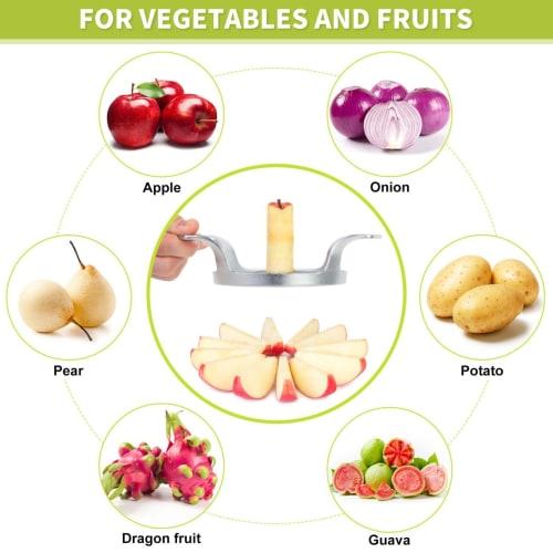 LIIGEMI Apple Cutter Slicer, 12-Blade, Large Apple Corer, Heavy-Duty Stainless Steel Apple Cutter and Divider, Non-Slip Brushed Handle, Easy To Use (M