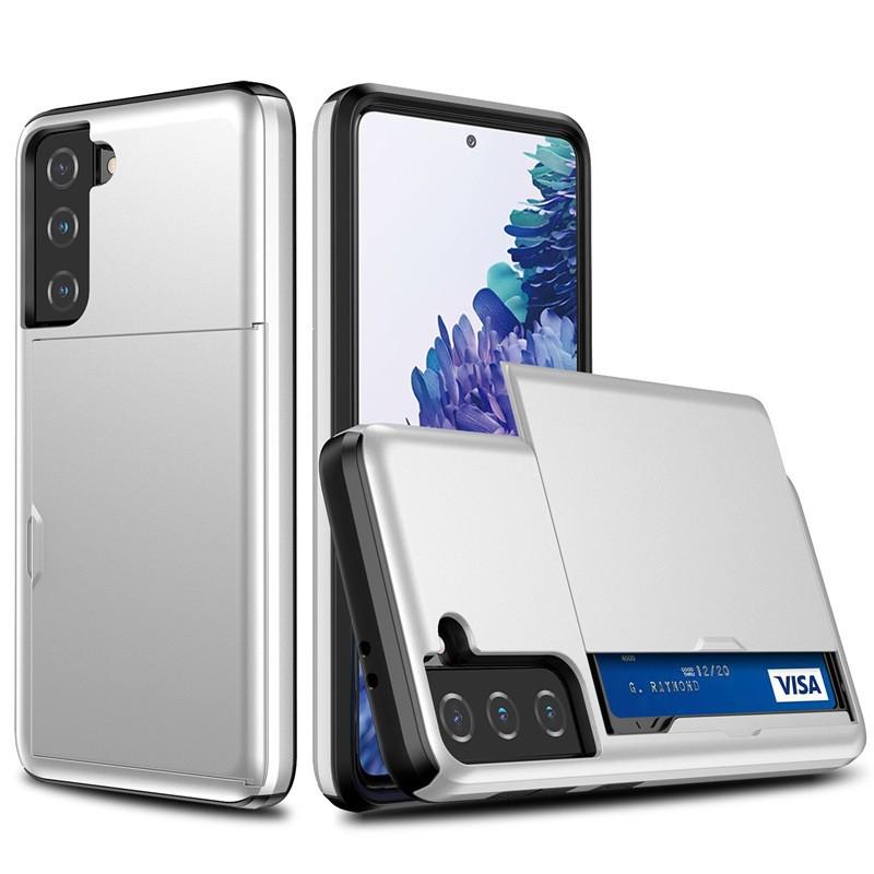 Suitable S24FE Phone Case S21 Two-in-one Slide Card Wallet Note20 Drop Resistance Protective Cover S23