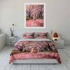 Dog Cherry Blossom Scenery Set Multiple Sizes Kid'S And Adults' Bedroom Exquisite 3Pc Bedding Set, Gift
