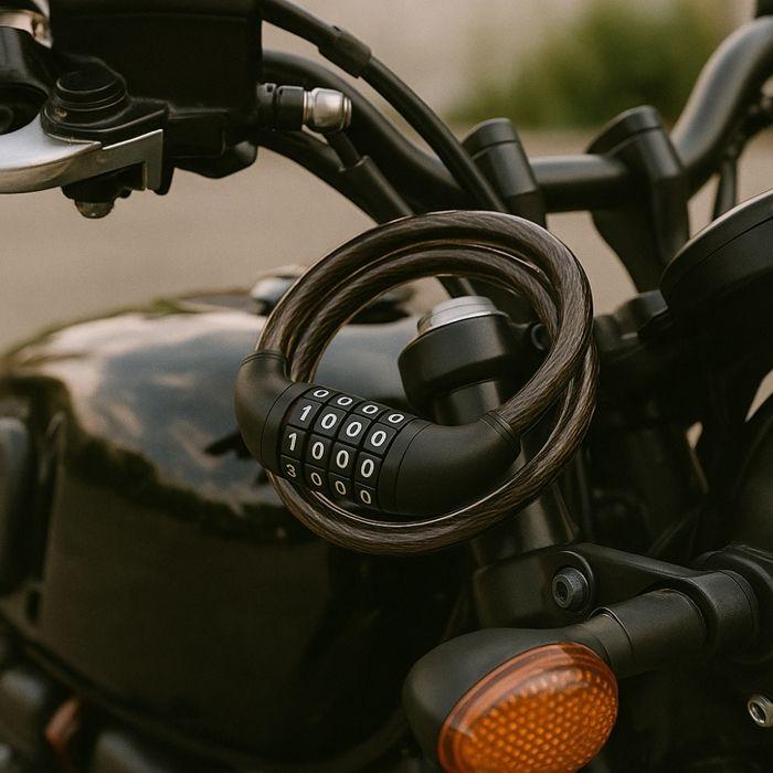 Lanțuri Antifurt cu Cod 80 cm - Cablu Spiralat 12 mm Robust pentru Bicicletă, Motocicletă & Scuter