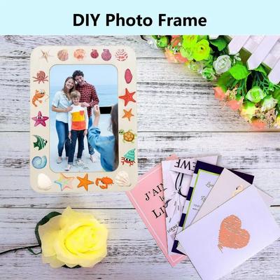 DIY Holz-Bilderrahmen 6 Zoll Stehende Fotorahmen mit Ständer Foto Postkarte Heimtischdekoration