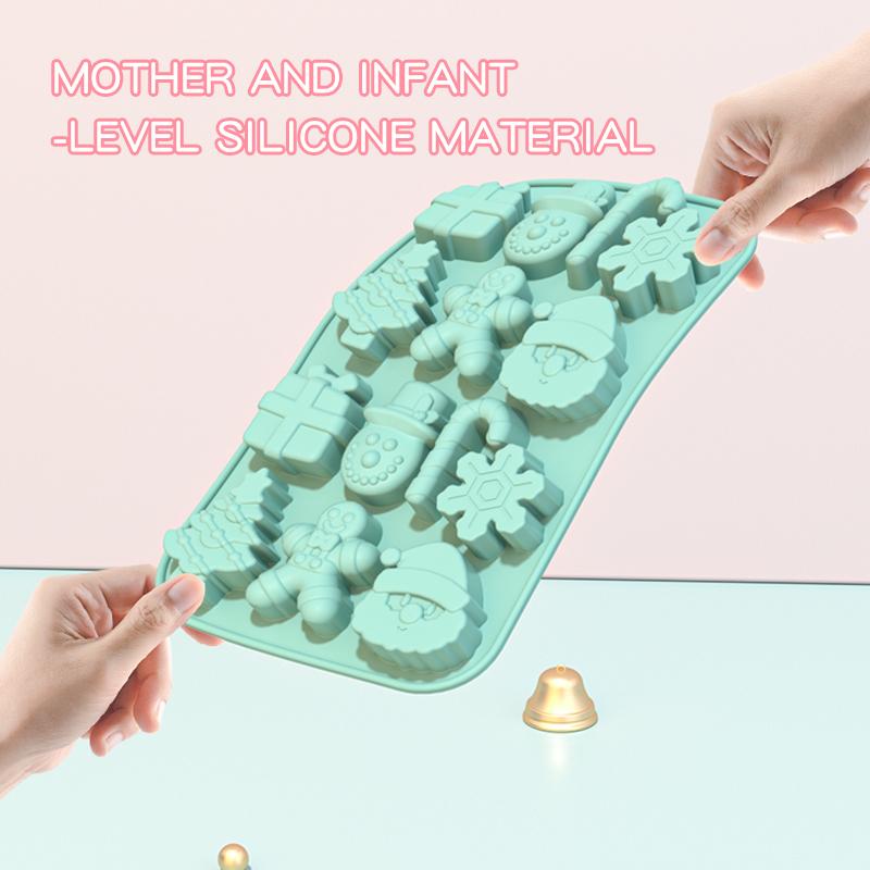 Silicone Chocolate Mold Human Shape Gingerbread Snowman Christmas Tree Doll Christmas DIY Baking Mold