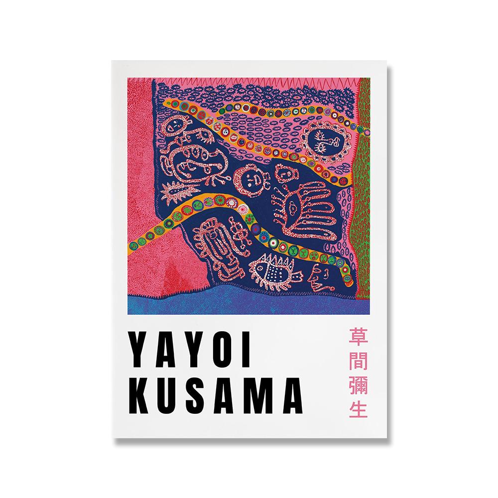 Mona Lisa Pop Fashion Art Print Vintage Yayoi Kusama Canvas Poster Minimal Abstract Cat Wall Pictures New Yorker Magazine Decor No Frame