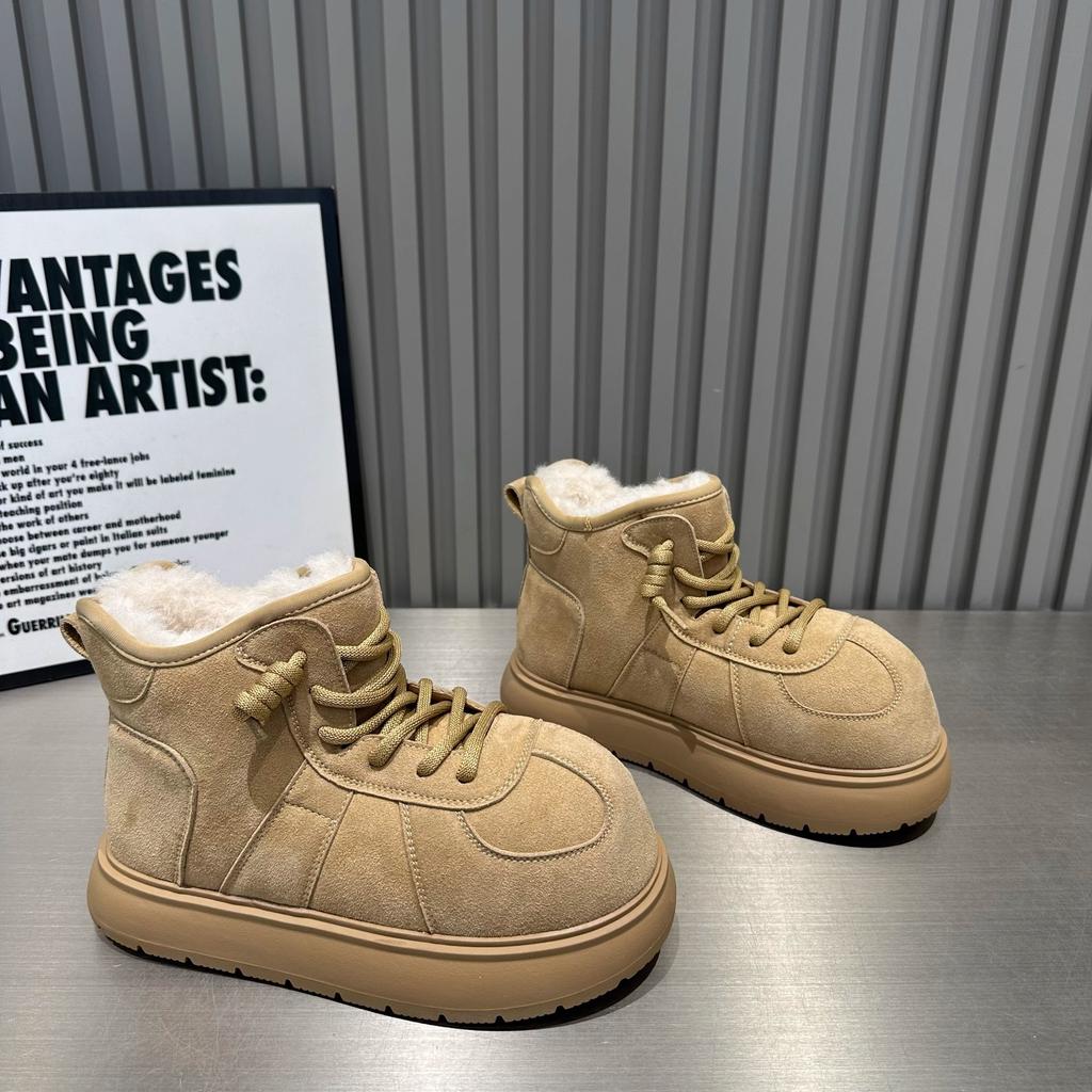 [Fanfna] Mode großköpfige dicksohlige High-Top Schneestiefel Damen Herbst neue Schnürstiefel Tide