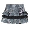 Y2k Gothic Miniskirt Womens High Street Ruffles Hem Mini Skirt Bowknot Lace Patchwork Tiered A-Line Skirts Harajuku Faldas