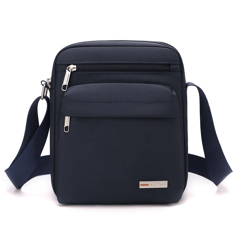 Borsa a tracolla in nylon multi-tasche con tracolla regolabile, borsa a spalla casual resistente per uomo, per viaggi quotidiani