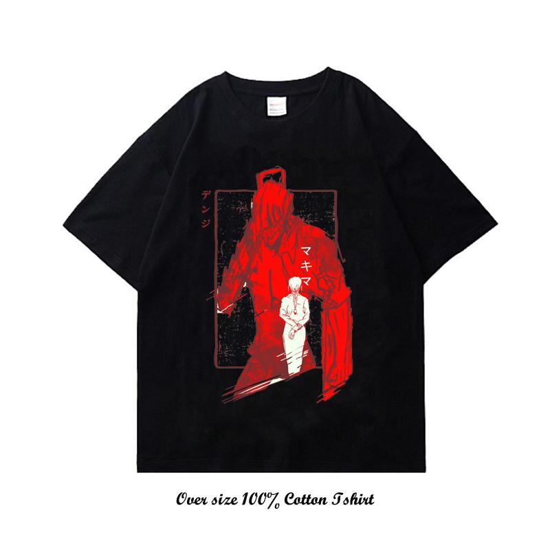 Unisex EU Japanese Anime Chainsaw Women T Shirt Cartoon Printing Cotton T-shirt Harajuku Graphic Tees Clothing Tops Tshirt Manga