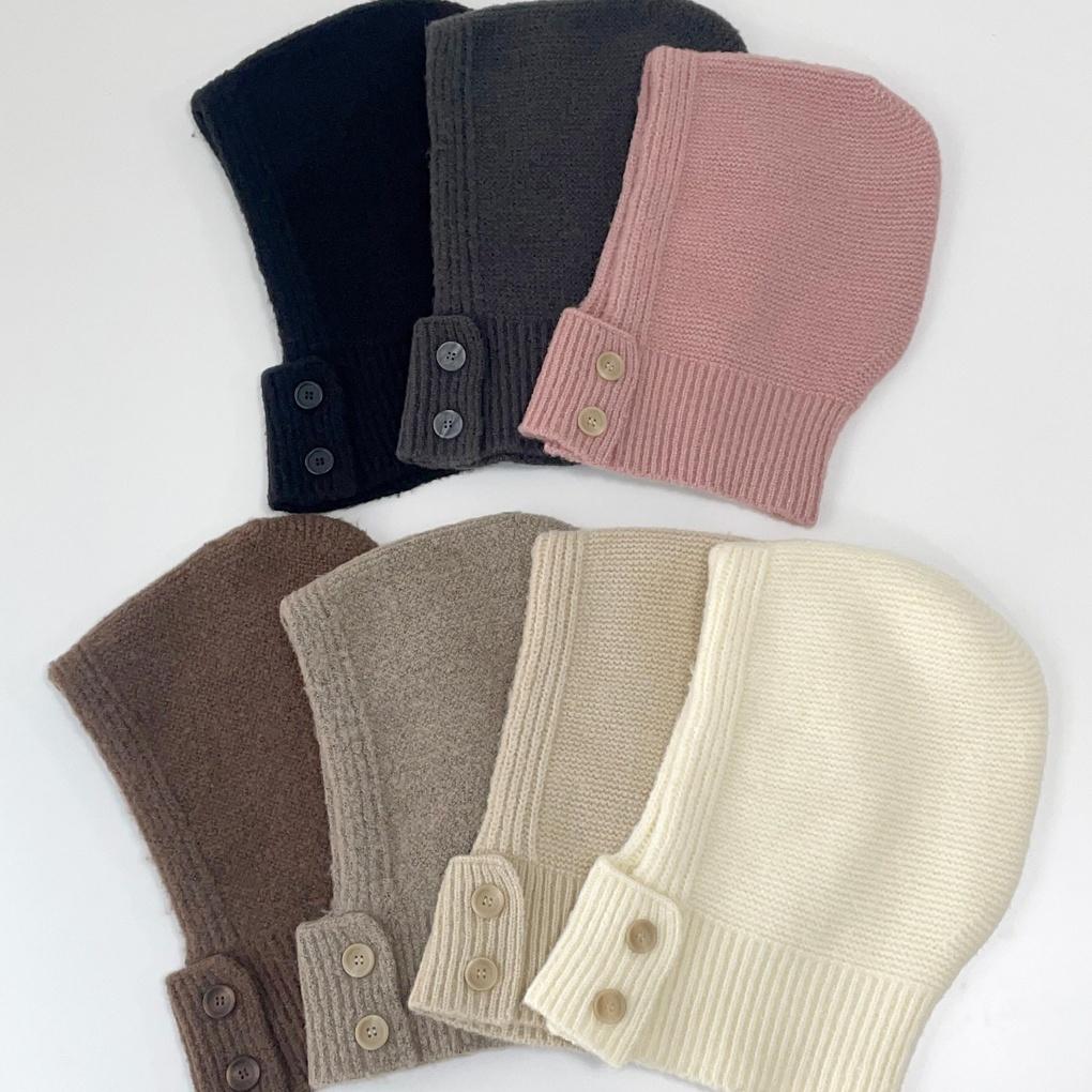 Women's and Men's Couple Daily Button Balaclava Hat