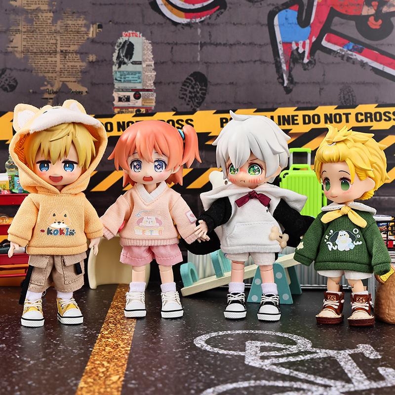 OB11 Doll Clothes Cute Cartoon Puppy Sweatshirt Hooded Jacket for Molly, YMY Body, UFDOLL, GSC, 1/12bjd Toy Accessories