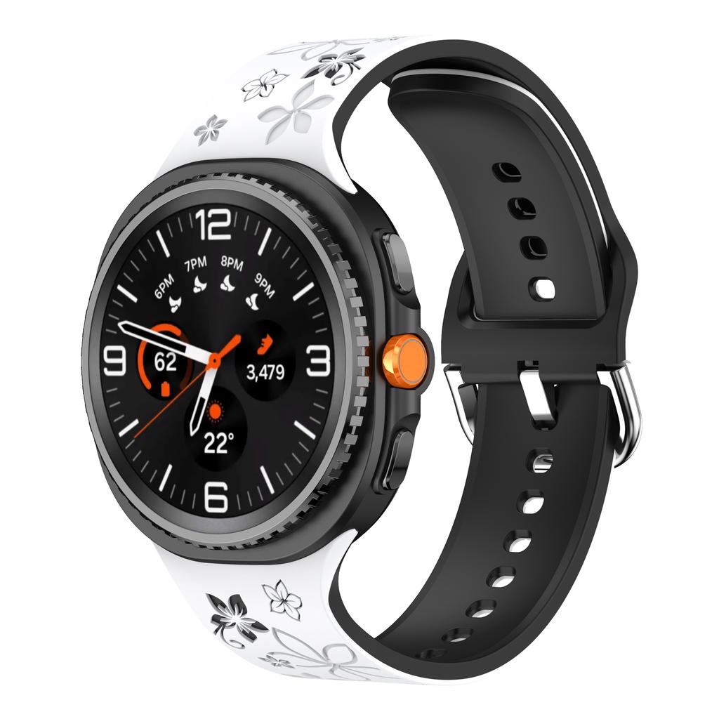 Silicone Carved Print Watch Strap Tailor Made for Samsung Galaxy Watch 8 40mm 44mm Bracelet for Samsung Watch 8 Classic Band