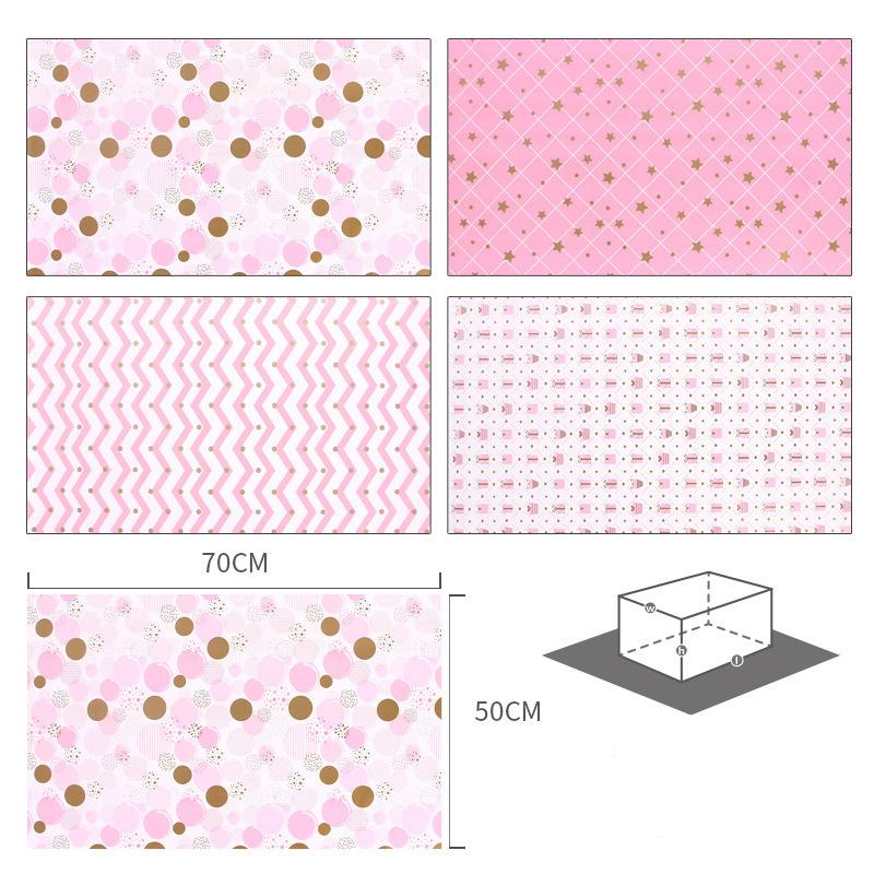 4 Designs 50 X 70cm Kraft Paper Pink Star Wrapping Paper Sheet Kraft for Kids Gifts Wrapping Paper Sheets