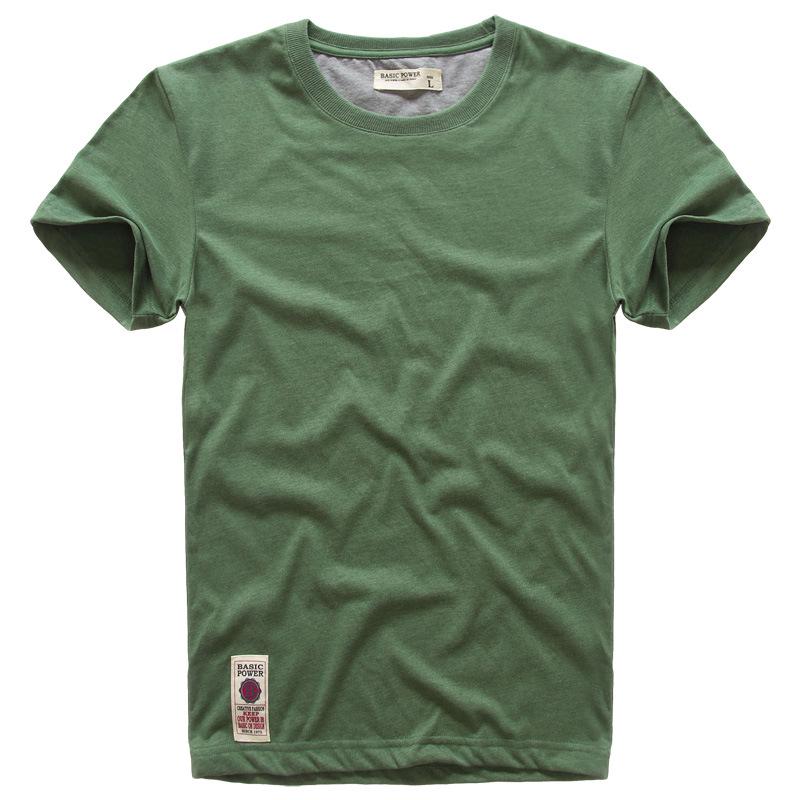 Solid Color Men's Short Sleeve Round Neck T-Shirt, Washed and Brushed, Available in Plus Sizes.