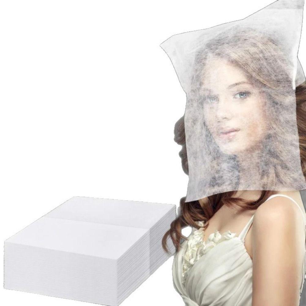 100 Piezas Capucha Protectora Transpirable para Maquillaje Facial Protector de Ropa de Maquillaje No Tejido Tiendas de Novias
