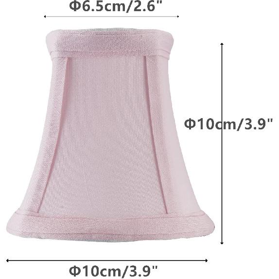 Mini Lamp Shade Clip On Bulb for Candelabra Bulbs- Barrel Fabric Shade ONLY for Candle Bulbs Chandelier Wall Lamp DIY Lighting Accessories (5, Pink)
