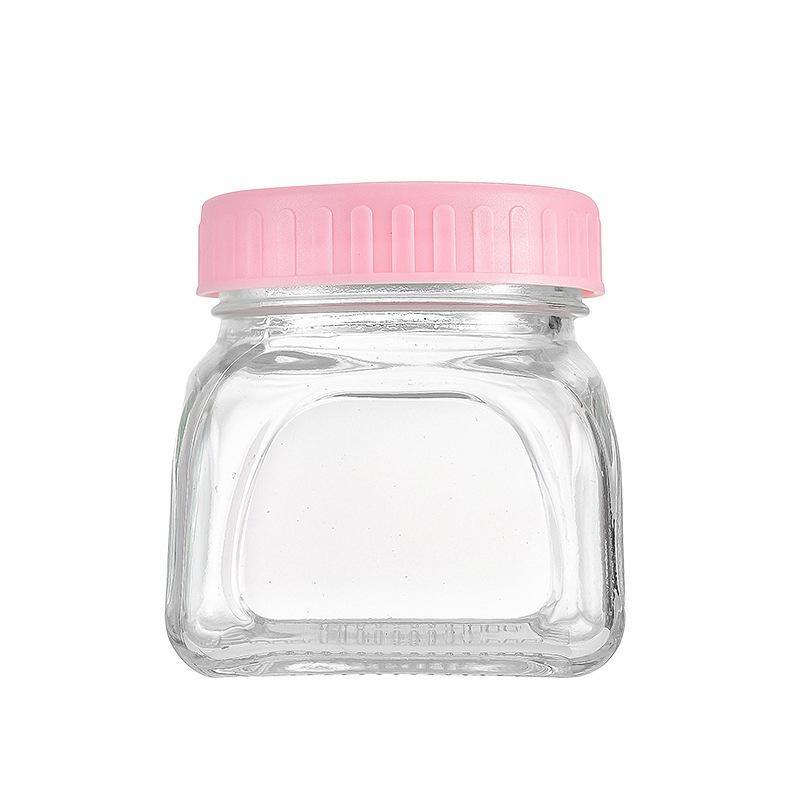 Macaron Color Series Glass Storage Jar - Sealed Container for Candy, Dried Fruit, Honey