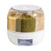 360 Degrees  Rotating Grain Dispenser 6-Grid Rice Beans Dry Food Storage Box Insect-proof Kitchen Food