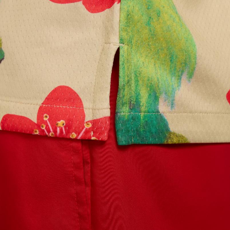 Nike Sportswear Logo Embroidered Floral Print Short Sleeve Shirt Men Shirts FN1842-783