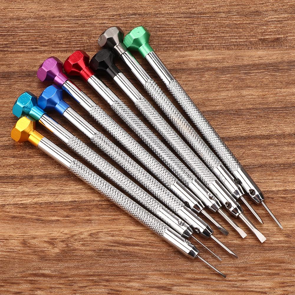 8pcs Watch Screwdrivers Alloy Steel Slot Watch Repairing Screwdrivers