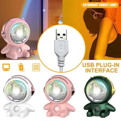 Astronaut Robot RGB Projection Light Atmosphere Photo LED Rainbow Light Portable USB Sunset Lamp Decorative Gift