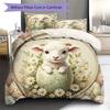 CuteEasteranimals Pattern Bedding Quilt Set Quilt Cover Pillowcase Home Decoration Birthday Gift (1 * duvet cover + 2 * pillowcase, without core)
