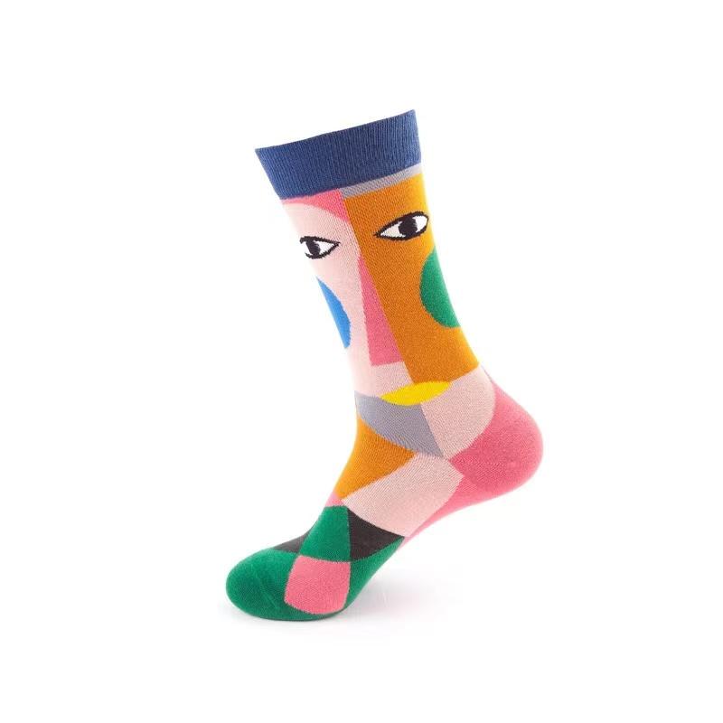 1 Pair Women's Cartoon Casual Cotton Harajuku  Skateboard Socks
