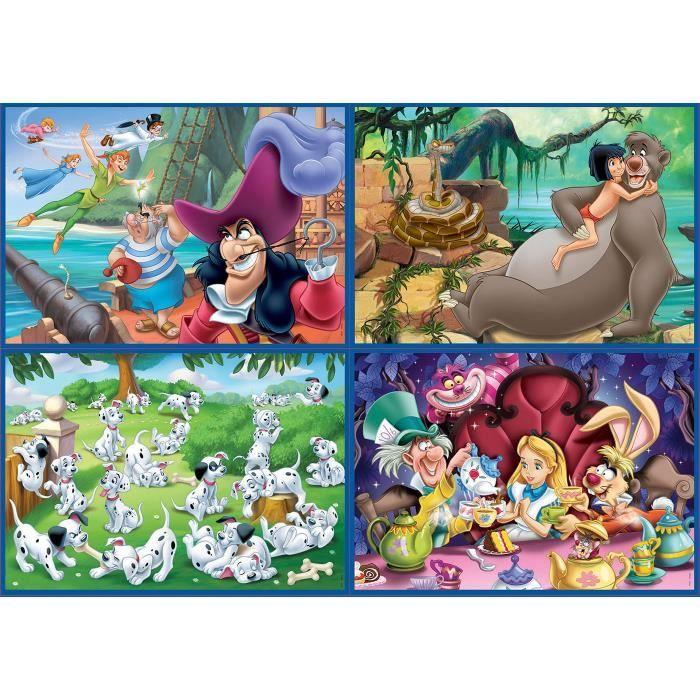 Puzzle Disney - EDUCA - Multi 4 In 1 Classiques - 50 à 150 pièces - Aladin, Jungle, Peter Pan, Alice