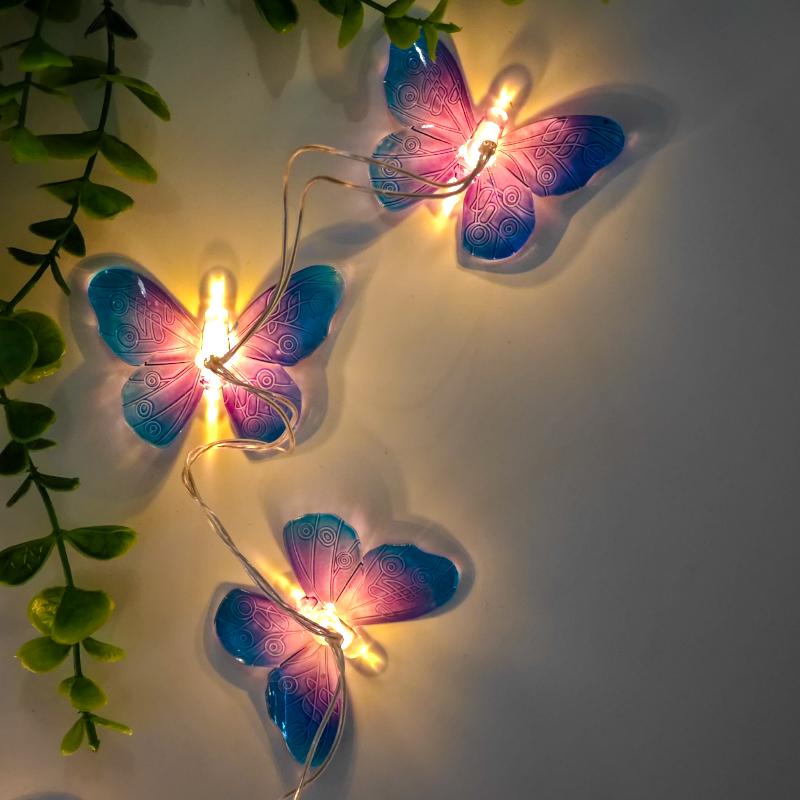 1.5M LED Battery-powered Butterfly Light String Fairy Lights for Wedding Birthday Party Room Garden Bedroom Living Room Decor