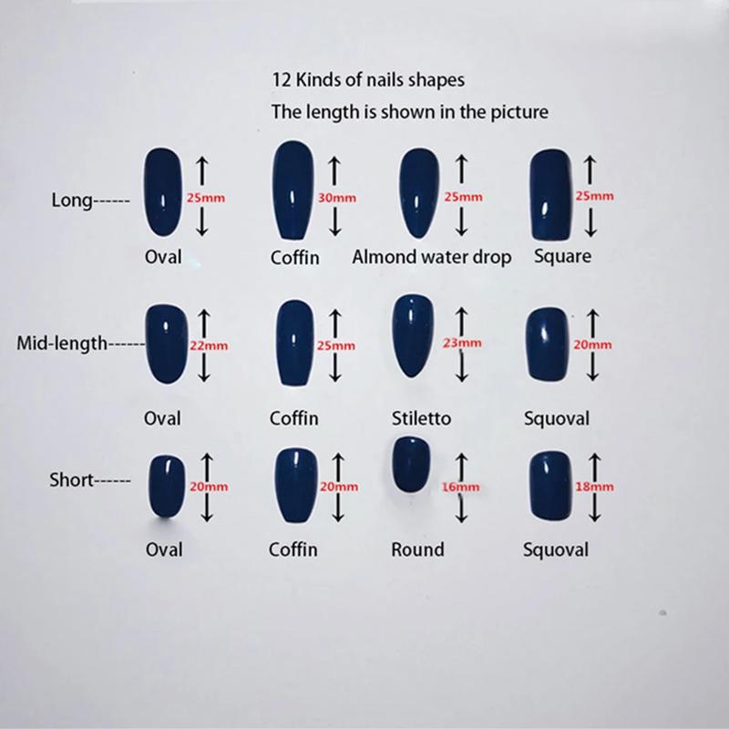 10PCS Handmade False Nails Press on with Steel Ball Black Acrylic Fake Nails Reusable Cool Artificial Manicuree Wearable Fashion