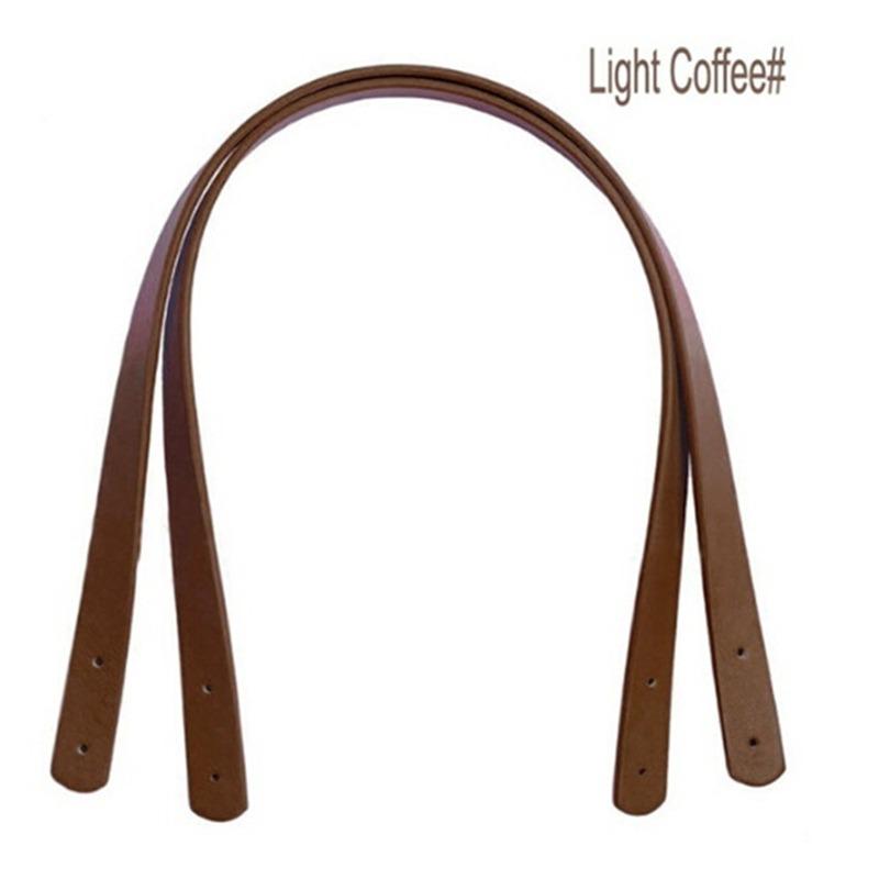 

2PCS Bag Belt Detachable PU Leather Handle Lady Shoulder Bag DIY Replacement Accessories Handbag Band Handle Strap колір темно кави