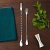 Milk Froth Mixer Spoon Dual Head Bar Spoon, Cocktail Mixing Stirrers with Long Handle, Food Grade Stirrer Stainless Steel Drink Trident Tip for Coffee