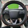 Braid Suede Style Steering Wheel Cover for Tesla Y Model Juniper Model 3  2024 2025 Full Coverage Accessory