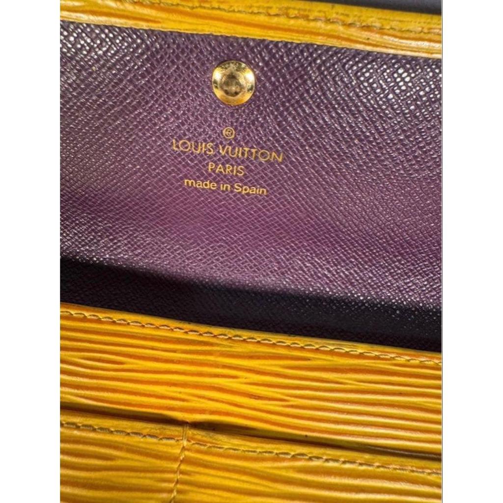 Used Louis Vuitton Epi Leather Long Wallet Yellow