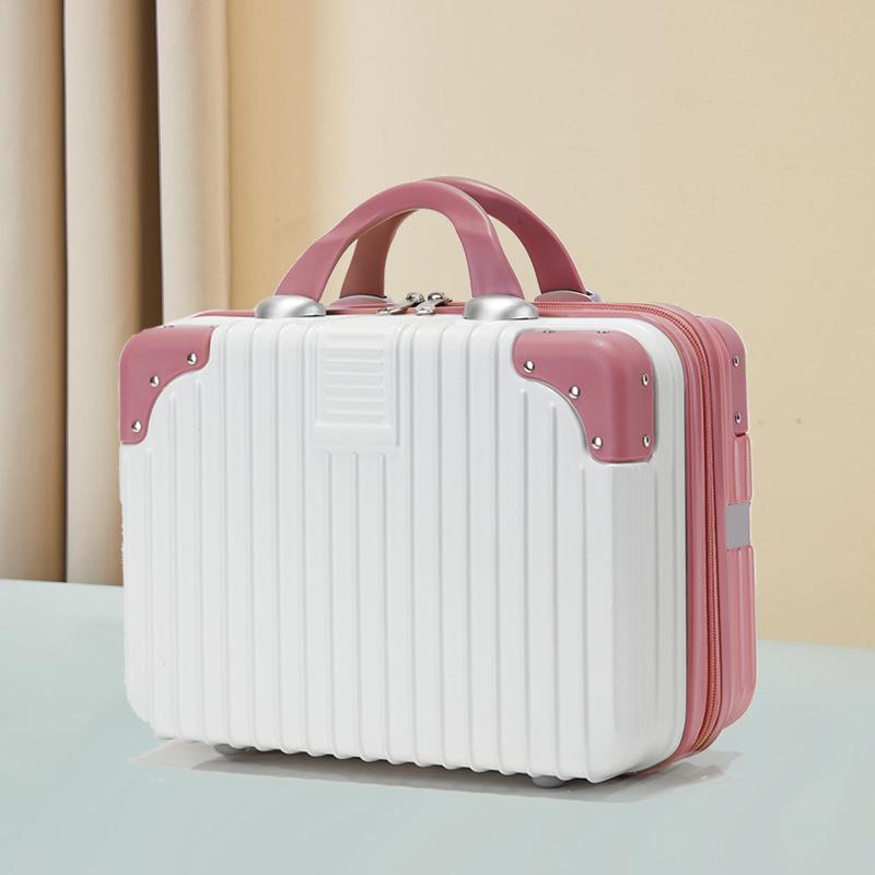 Retro Suitcase Set: 14" Women's Cosmetic Bag & 16" Men's Carry-On Luggage Gift Box.
