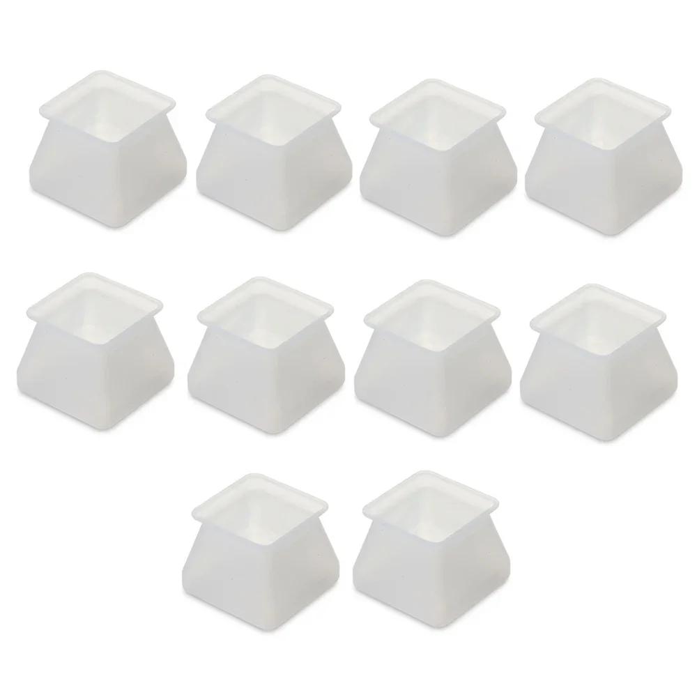 10Pcs Square/Round Silicone Chair Leg Caps Floor Protectors Feet Pads Mute Solid Table Leg Cover Anti-slip Pad 1.8/2.8/2.5cm