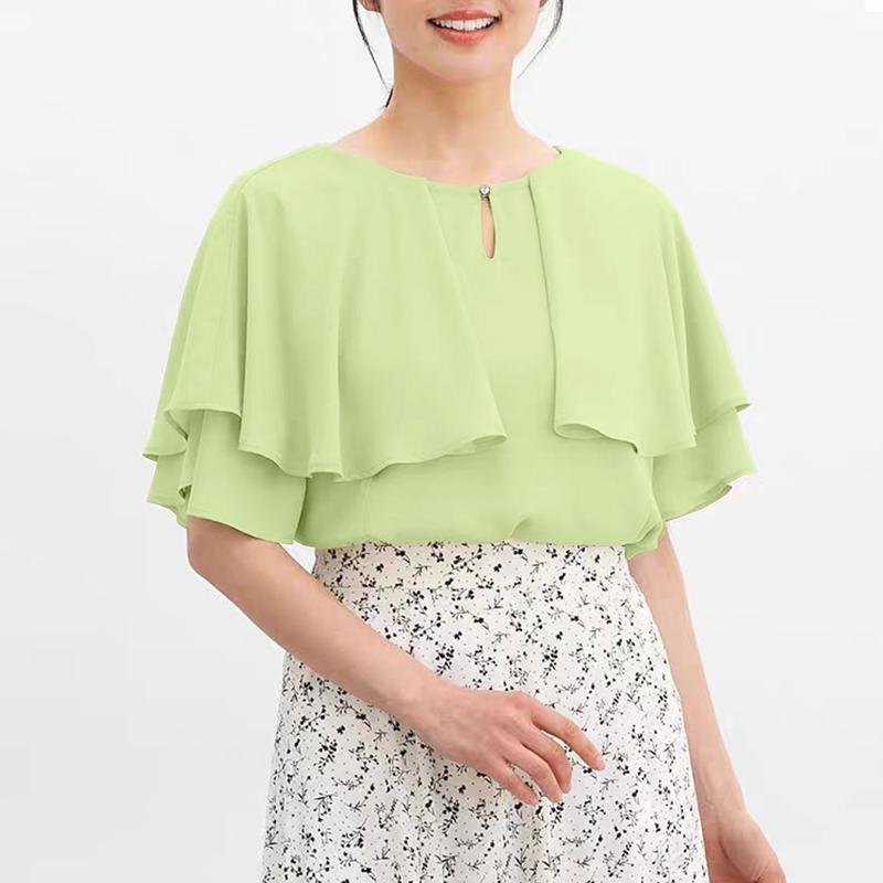 ZANZEA Damen Sommer Lässig Rundhals Locker Halbarm Bluse