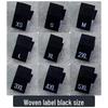 In-Stock Universal Size Label: Black & White Folded Tide Brand Woven Size Numbers for Men's & Women's Clothing