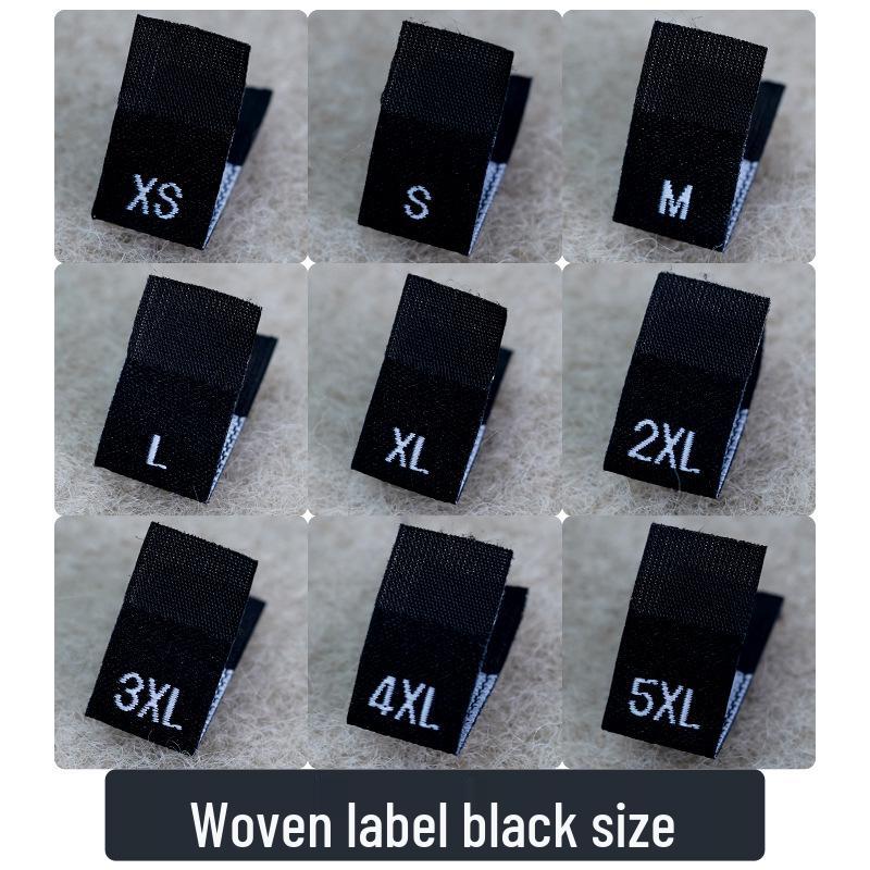 In-Stock Universal Size Label: Black & White Folded Tide Brand Woven Size Numbers for Men's & Women's Clothing