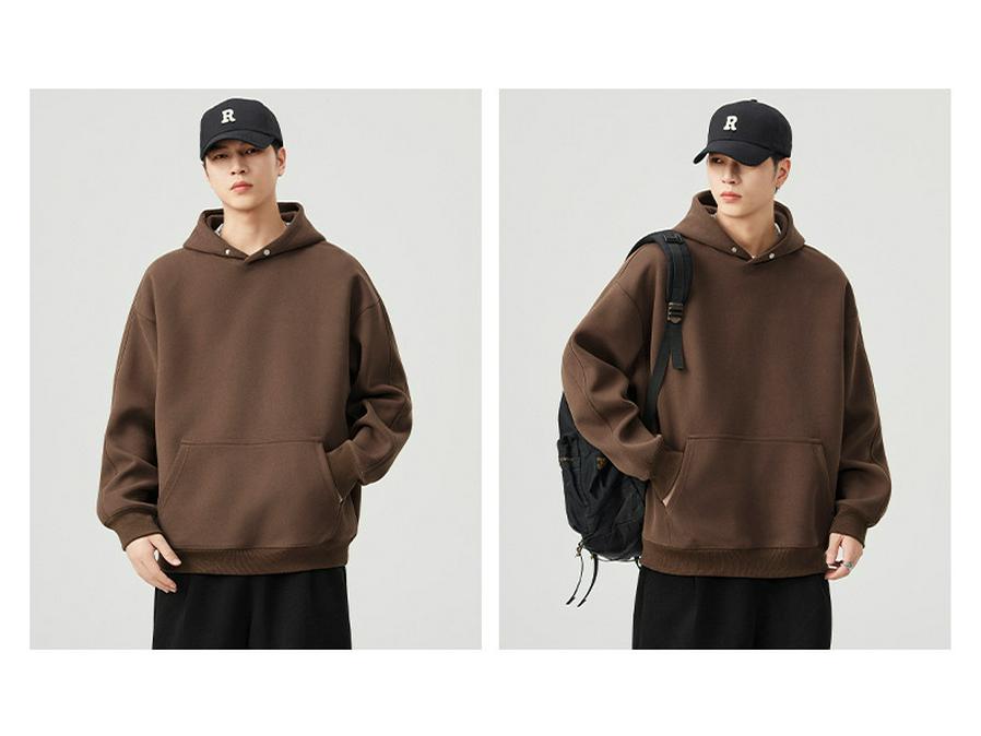 High-End American Men's Heavyweight Pullover Hoodie - Casual Autumn Trendy Jacket