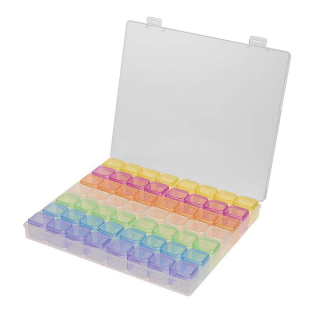 

Jewelry Box Plastic Beads Container 56 Grids Earring Necklace Organizer for Home Store