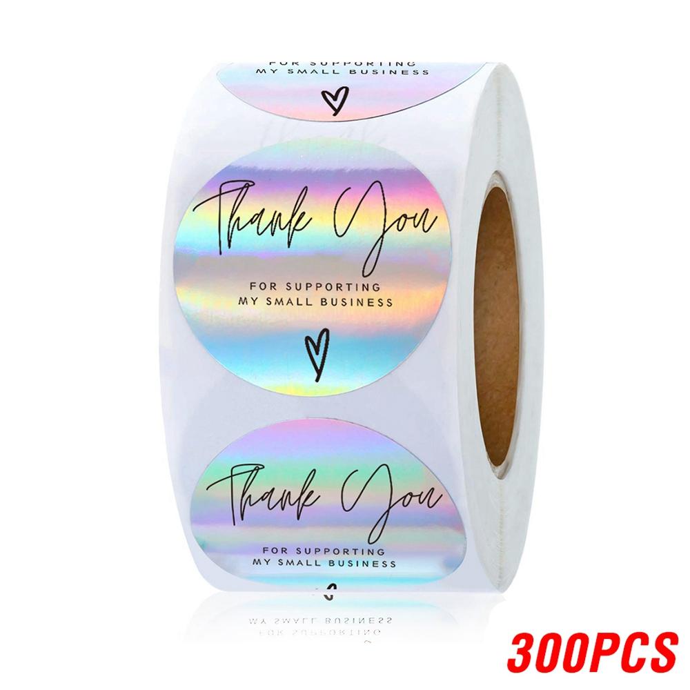 100-500Pcs High-Quality Rainbow High-Quality Laser High-Quality Thank High-Quality You High-Quality Stickers 1Inch High-Quality Small High-Quality