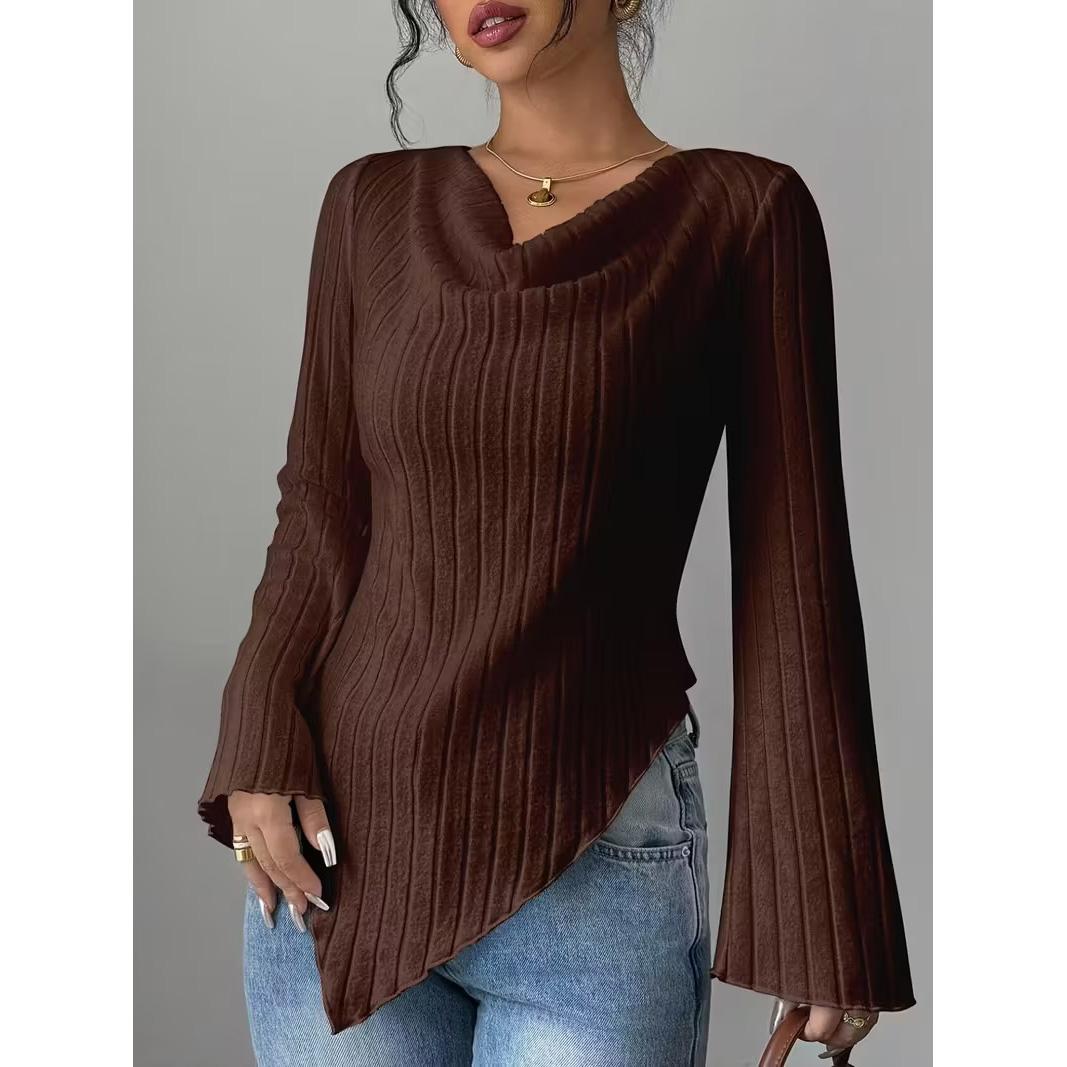 

Autumn Winter ular V-Ne Long Sve T-irt Women s Color Top European Sle Straight Cut Thiened Fabric XS