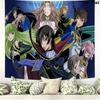 Code Geass Full Characters Group Anime Tapestry, Starry Blue Background Wall Hanging for Anime Fans