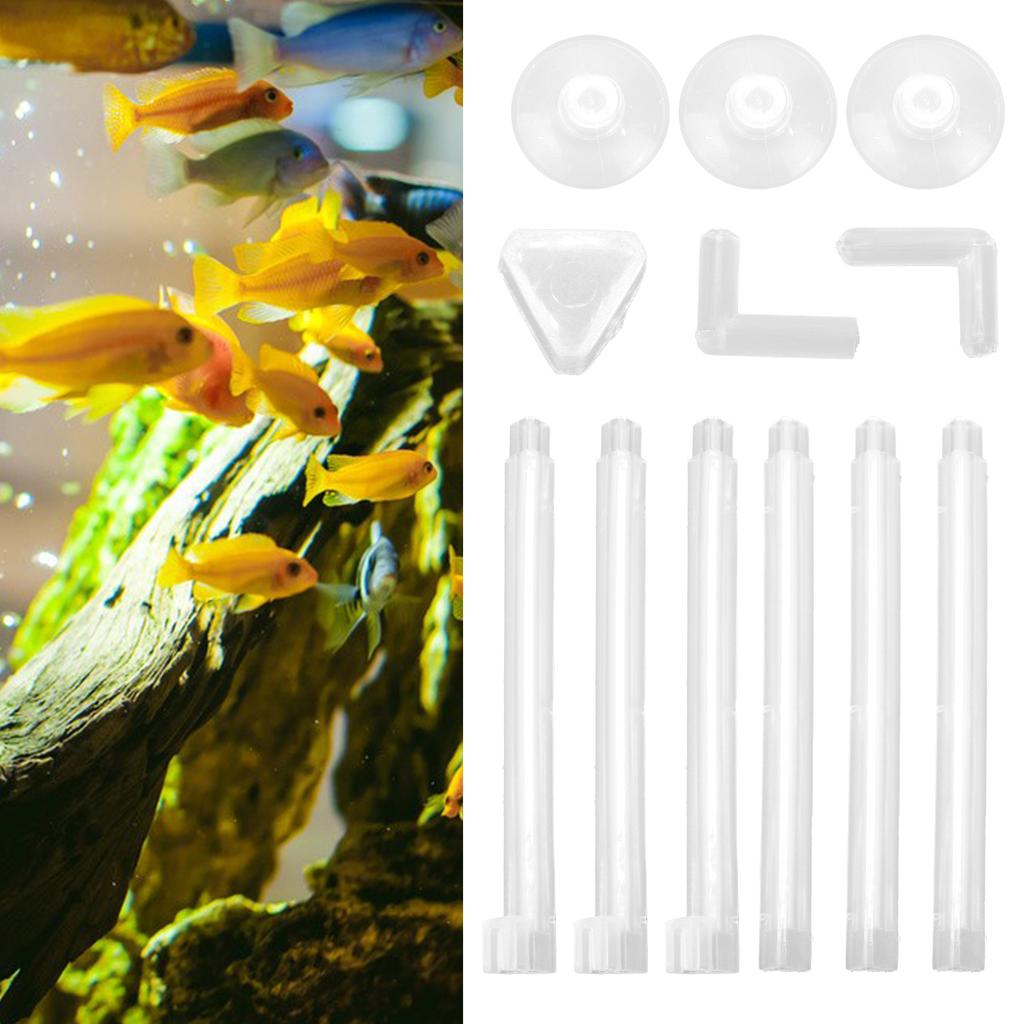 Aquarium Bar, Fish Bubble Release Tube with 3 Suction Cups, Plastic Transparent Bubble Tube for Fish Decoration and Oxygenation