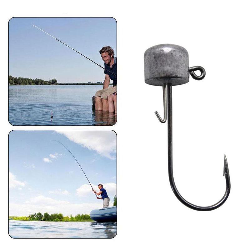 Details about &nbsp;5pcs fishing hook jig head with crank hook weight lead Jig hard Hot UK lure H5C3