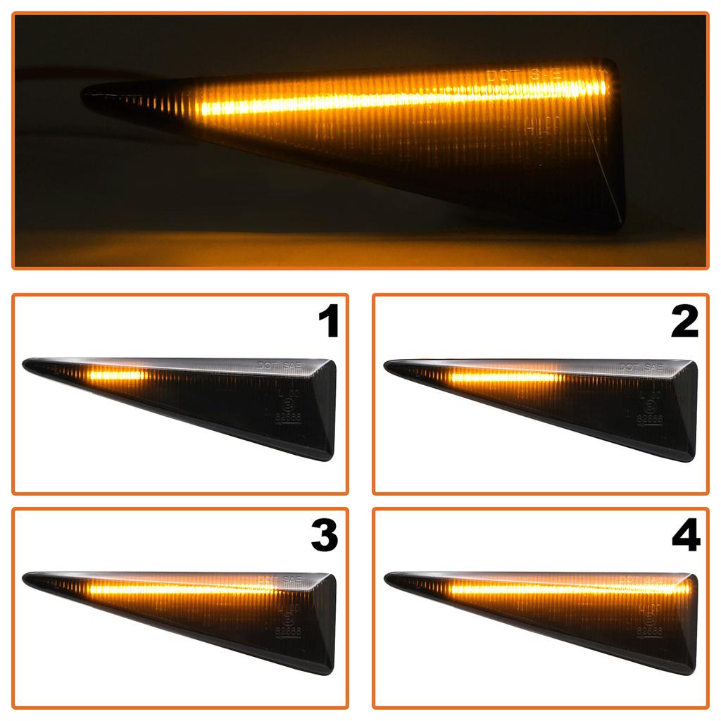 Renault Espace IV Grand Scenic II Megane II Scenic II Vel Satis LED side indicator SMOKED DYNAMIC 2 pcs. SET