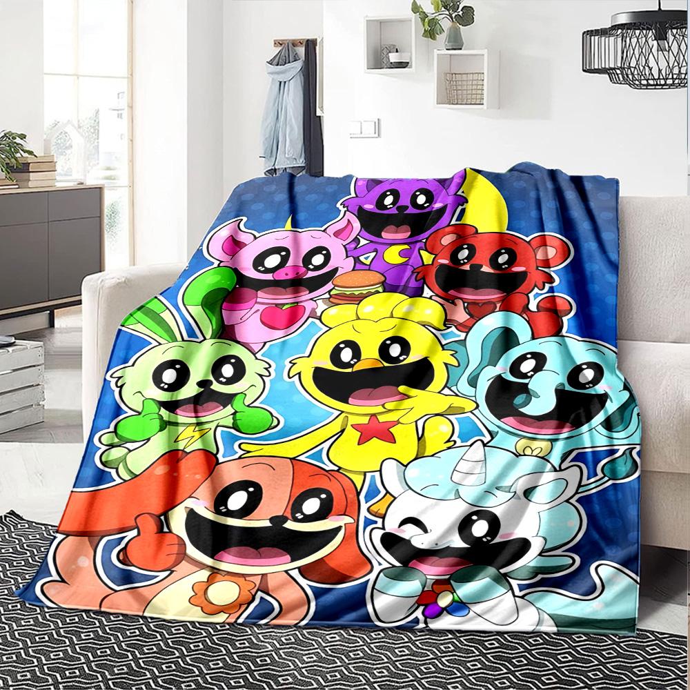 1pc Critters Adventure Flannel Blanket,Ultra Soft Warm Plush Throw for Home Bedroom Bed Sofa Cover Camping Picnic gift Y72447