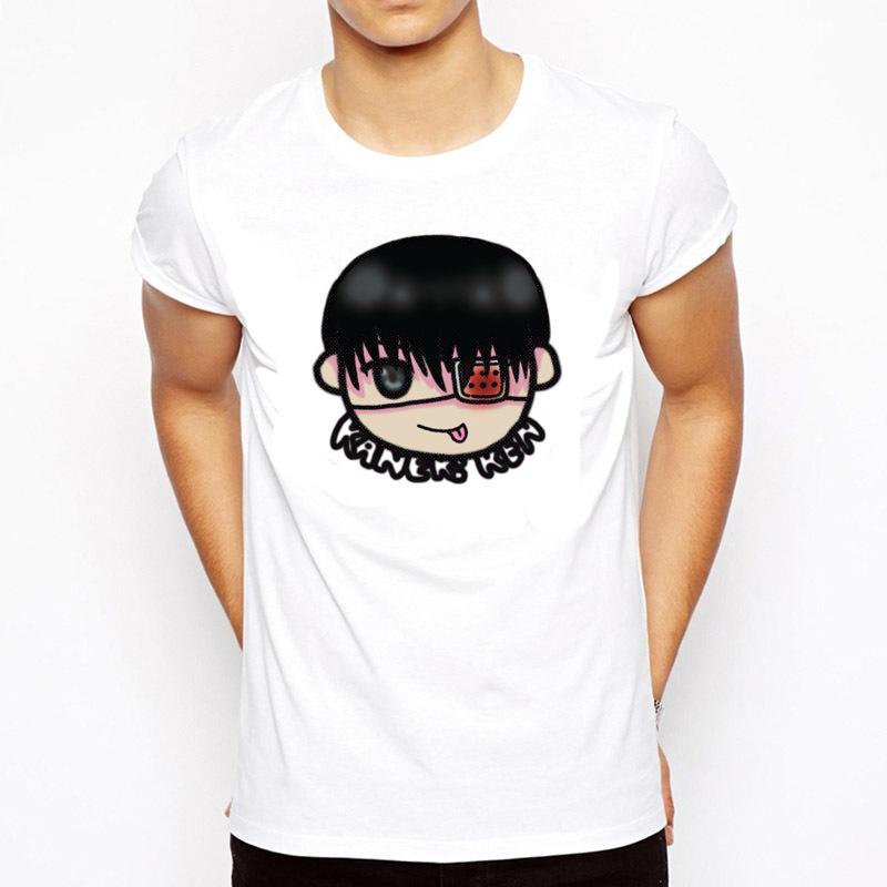 TOKYO GHOUL T Shirt Men Japanese Anime T-Shirt Male KANEKI KEN Print T-shirt Top Tee Clothes M8125