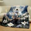 Jesus In Mountains Print Blanket  Printed Blanket for Living Room Bed Couch lunch break Soft Cozy Blanket for Friend's festival Gift