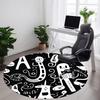 1PC Letter Changing Pattern Office Round Area Rug, Mat Suitable For Office, Under Office Chairs Bedroom Living Room Home Decor, Room Deco